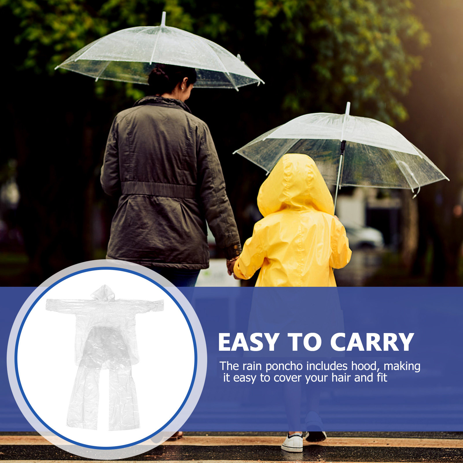 Zestaw przezroczystych, wodood – Emergency Poncho Rain recenzja i cena